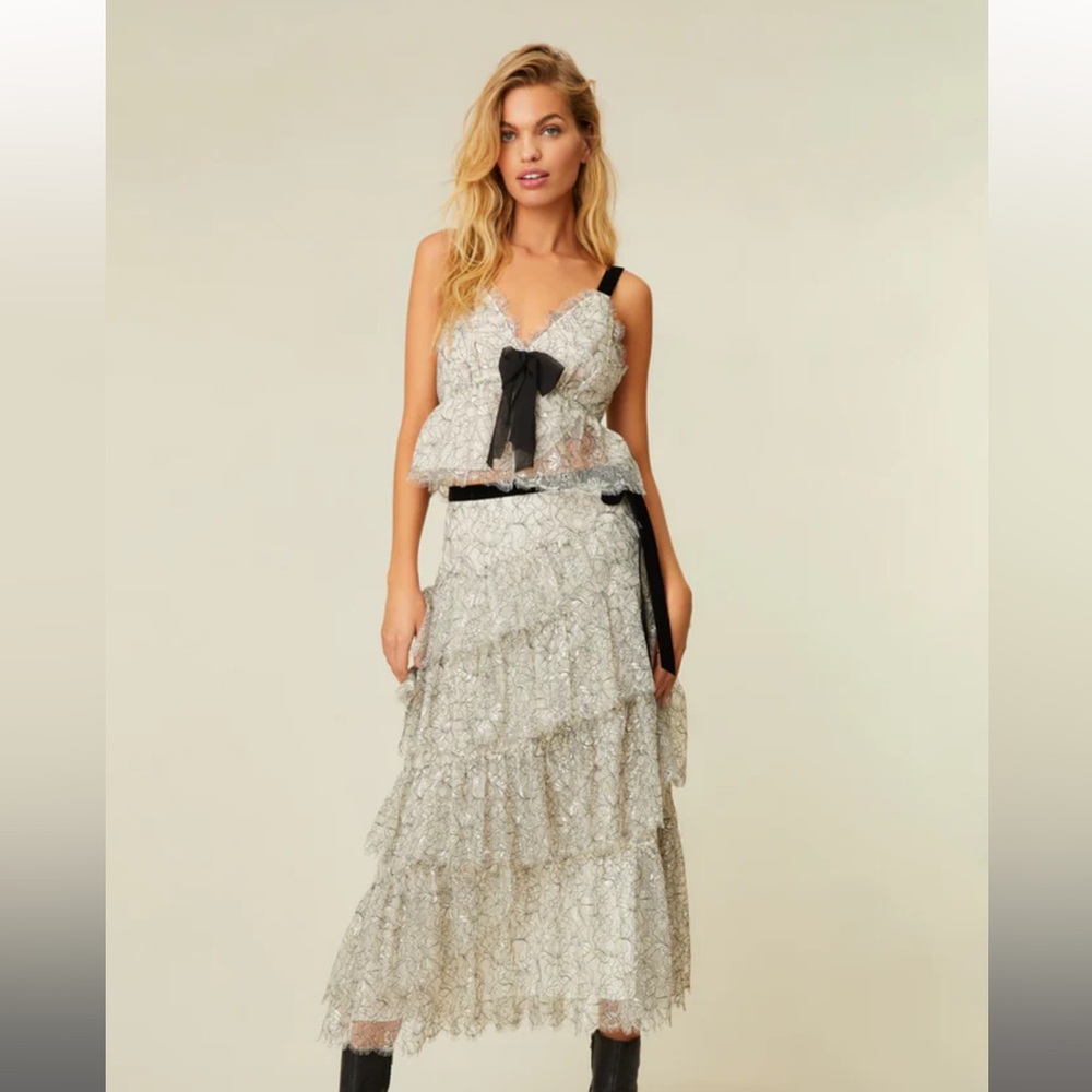 LoveShackFancy Mendes Lace Tiered Top